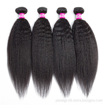 Yeswigs 100% Cuticle Aligned Indian Virgin Hair Weave Bundles Top Quality Raw Indian Human Hair Extensions Yaki Kinky Straight